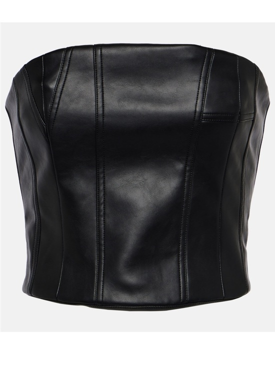 AMIRI Jackets & Blazers - AMIRI Black Faux Leather Strapless Bustier
